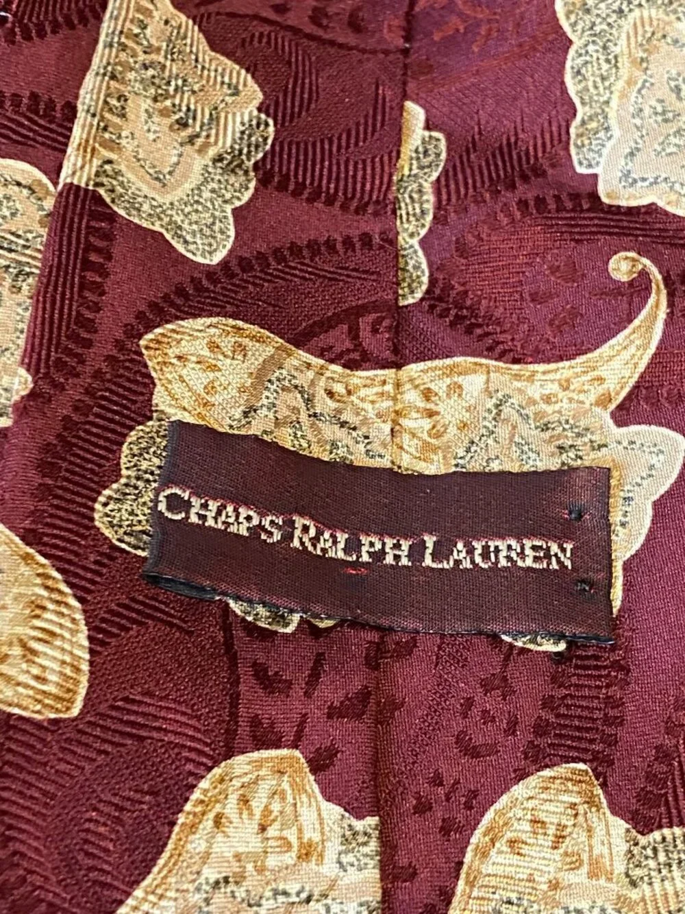 1980s Chaps Ralph Lauren Silk Paisley Elephants Necktie Tie Vintage